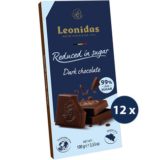 Leonidas Tablet Puur 100g - Verlaagd aan suikers VOORDEELPAK (12)