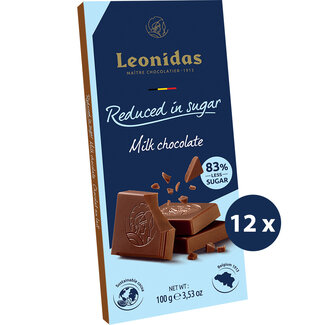 Leonidas Tablet Melk 100g - Verlaagd aan suikers VOORDEELPAK (12)