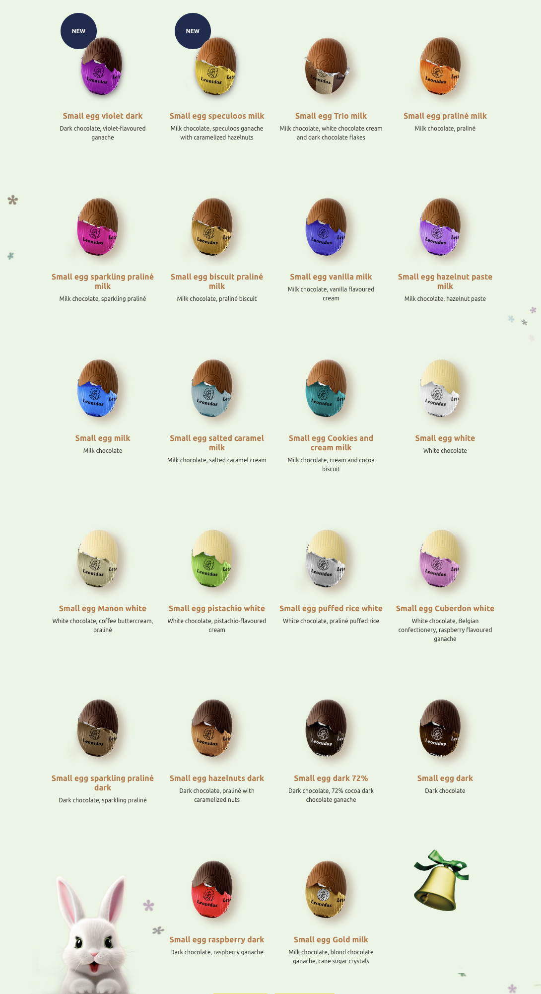 Leonidas small Easter eggs 2025
