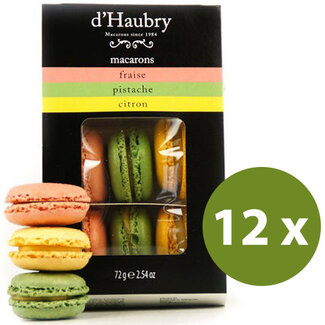 Macarons Erdbeere, Pistazie und Zitrone VORTEILSPACK (12x6)