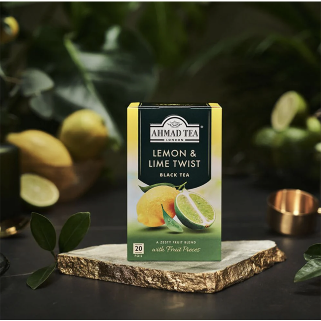 Ahmad Tea Lemon & Lime Tea - Refreshing Citrus Infused Black Tea (20 tea bags)