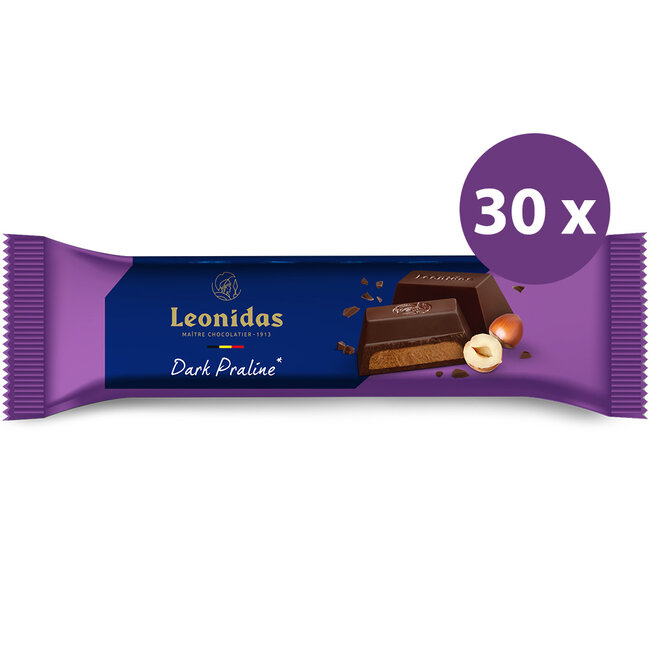 Leonidas Bâton Noir avec Praliné et Noisettes 50g (30 pièces)
