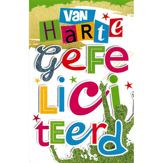 Grußkarte 'Van harte gefeliciteerd' (11x17cm)