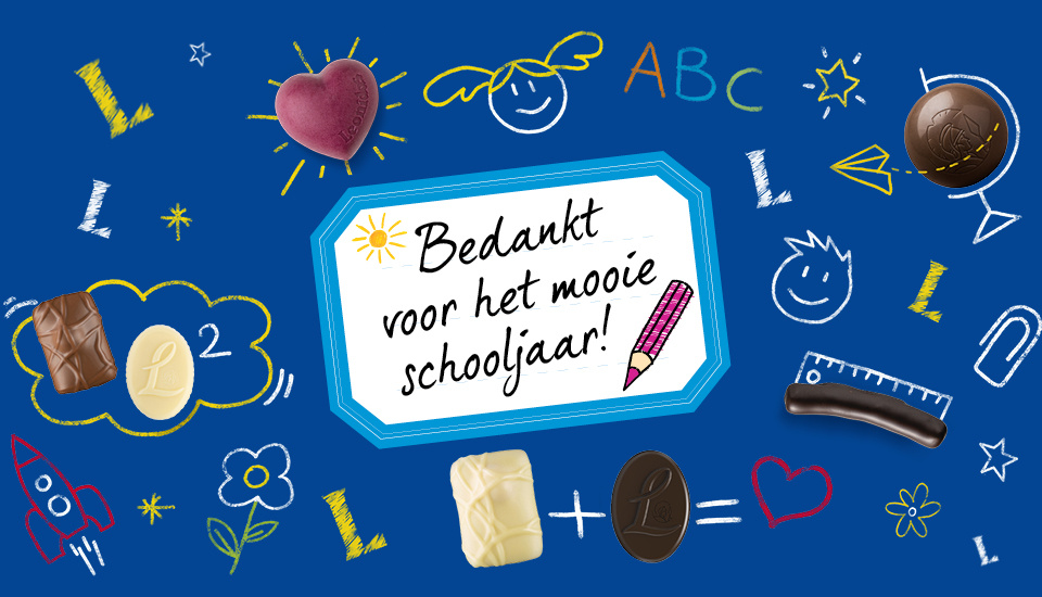 Een chocoladecadeau voor het einde van het schooljaar.