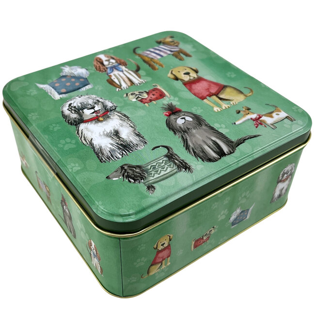 Boîte métallique décorative Chiens avec assortiment de biscuits sablés 160g