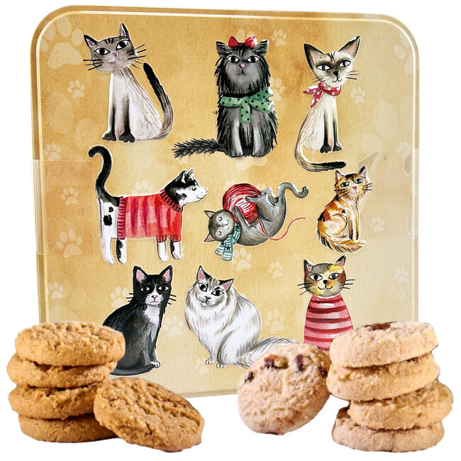 Boîte métallique (Chats) Assortiment de biscuits sablés 160g