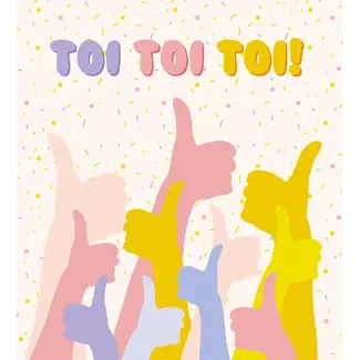 Greeting card 'TOI, TOI, TOI' (11x12cm)