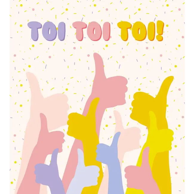 Greeting card 'TOI, TOI, TOI' (11x12cm)