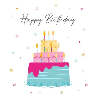 Greeting card 'Happy Birthday' (11x12cm)