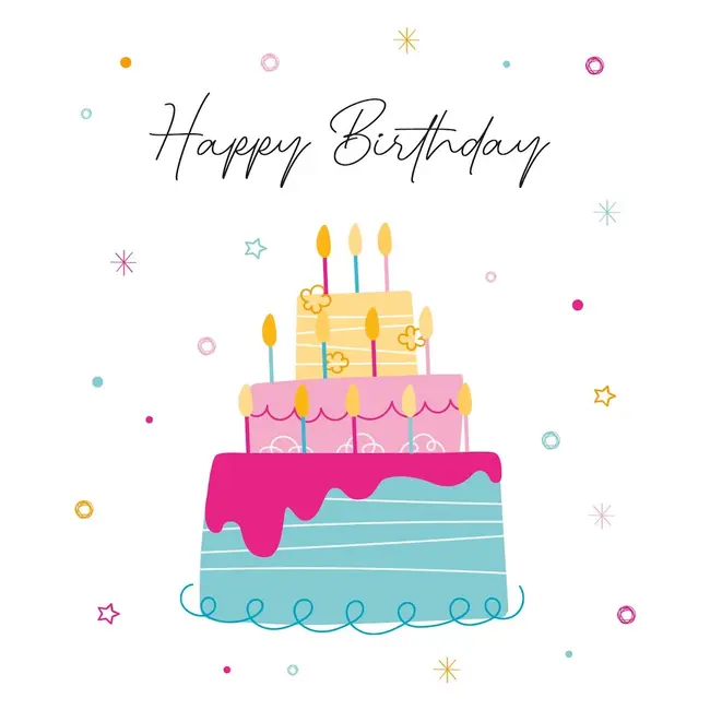 Greeting card 'Happy Birthday' (11x12cm)