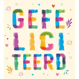 Greeting card 'GEFELICITEERD' (11x12cm)