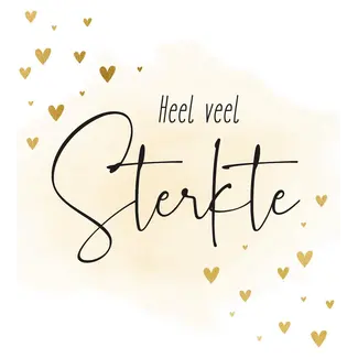 Wenskaart 'Heel veel Sterkte' (11x12cm)