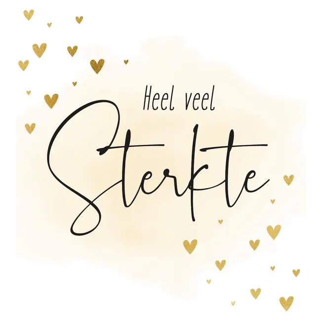 Wenskaart 'Heel veel Sterkte' (11x12cm)