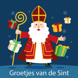 Carte de voeux 'Groetjes van de Sint' (7x7cm)