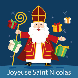 Carte de voeux 'Joyeuse Saint Nicolas' (7x7cm)