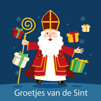 Grußkarte 'Groetjes van de Sint' (7x7cm)