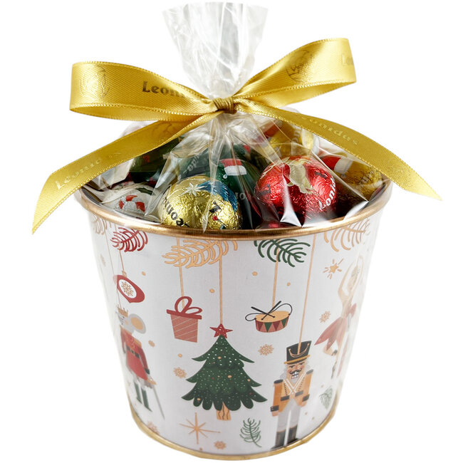 Leonidas Weihnachtseimer (Blech) 500g Festliche Schokokugeln