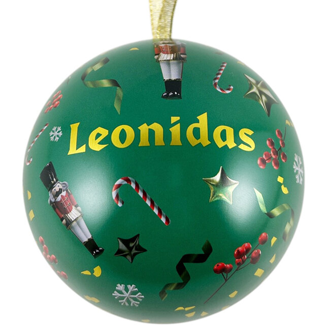 Leonidas Christmas ball green (tin) 24 Celebration balls