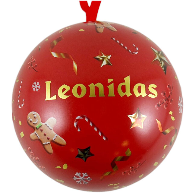 Leonidas Kerstbal rood (tin) 24 feestballetjes