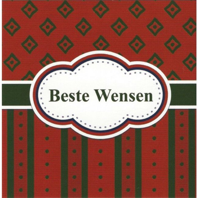 Carte de voeux 'Beste wensen' (7x7cm)