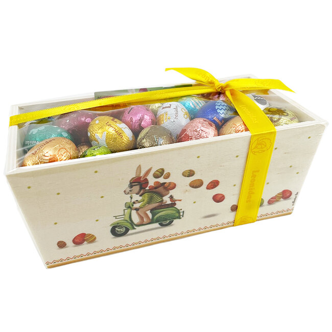 Leonidas Panier en bois de 50 petits œufs de Pâques