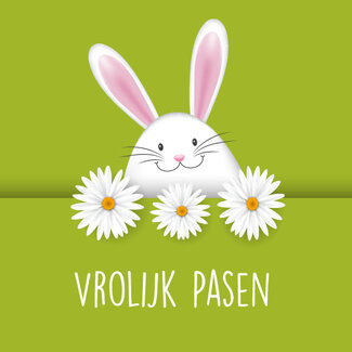 Wenskaart 'Vrolijk Pasen' (7x7cm)