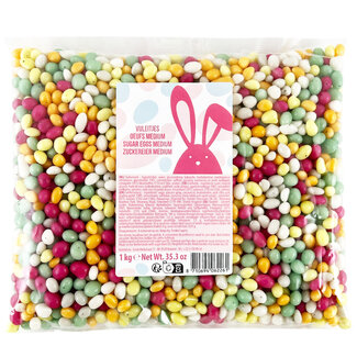 Small colored sugar eggs 1kg VALUE PACK