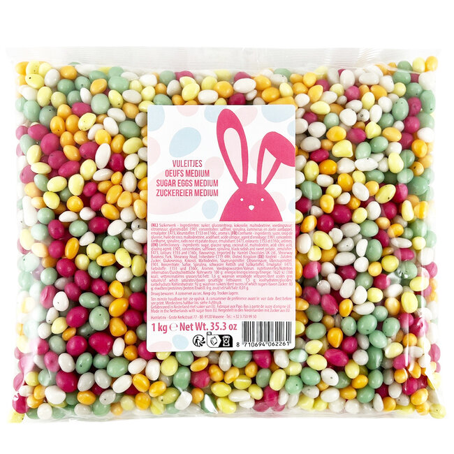 Petits œufs en sucre colorés 1kg PACK AVANTAGE