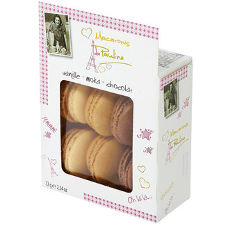 Doos Macarons vanille, mokka en chocolade (6)