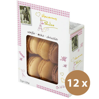 Macarons Vanille, Mokka und Schokolade VORTEILSPACK (12x6)
