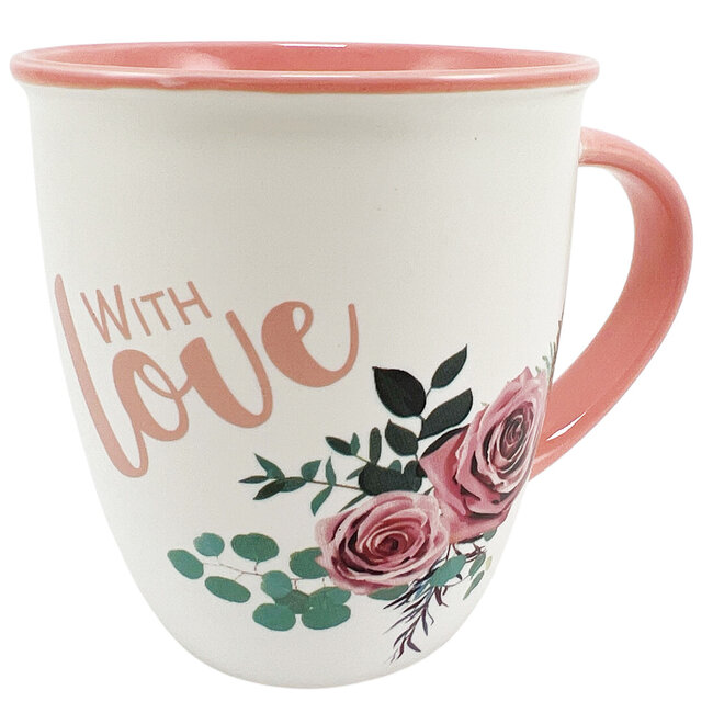 Mug 'With Love' filled with Belgian chocolates