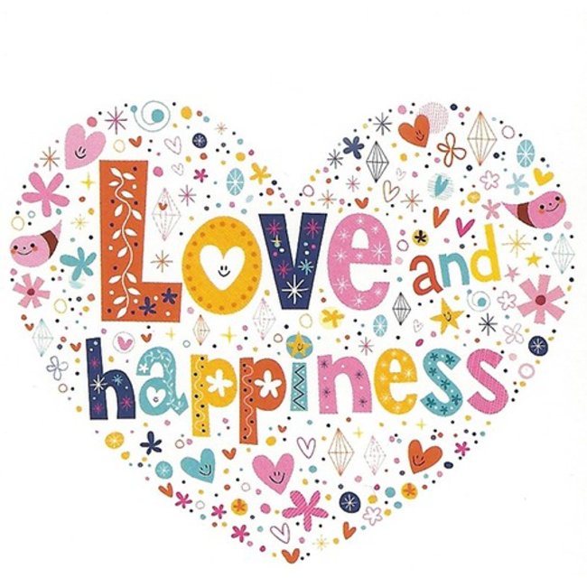 Greeting Card 'Love and Happiness' (7x7cm)