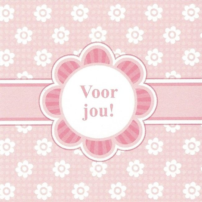 Carte de voeux 'Voor jou' (7x7cm)
