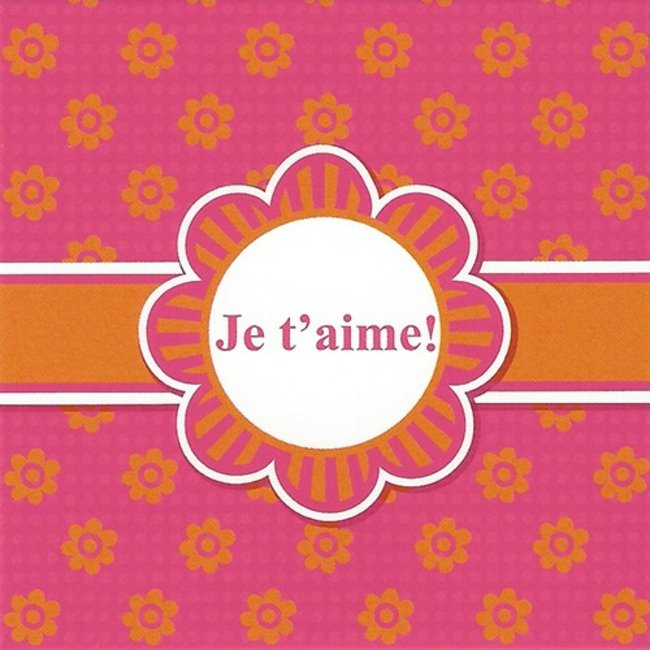 Carte de voeux 'Je t'aime' (7x7cm)