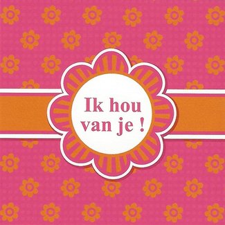 Greeting Card 'Ik hou van je' (7x7cm)