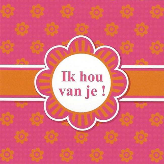 Carte de voeux 'Ik hou van je' (7x7cm)