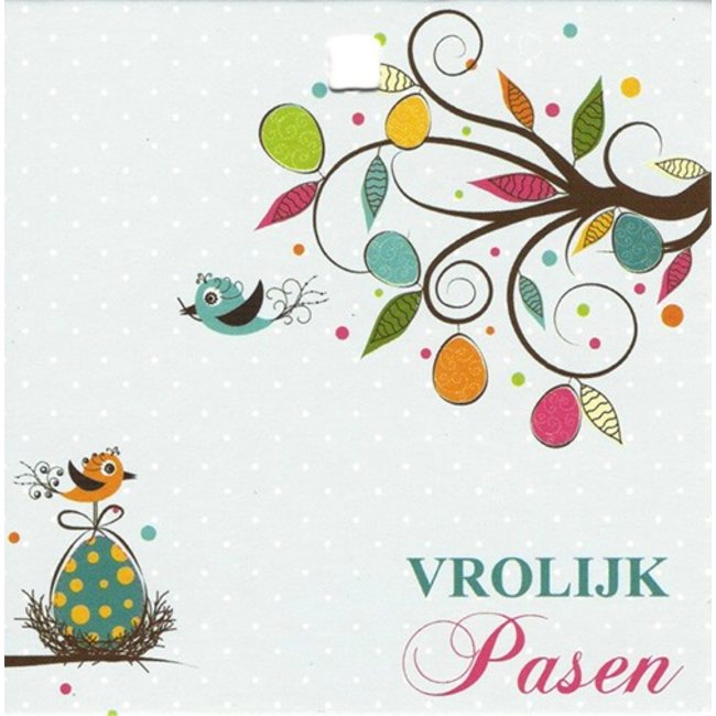 Carte de voeux 'Vrolijk Pasen' (7x7cm)