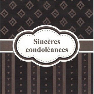 Carte de voeux 'Sincères condoléances' (7x7cm)