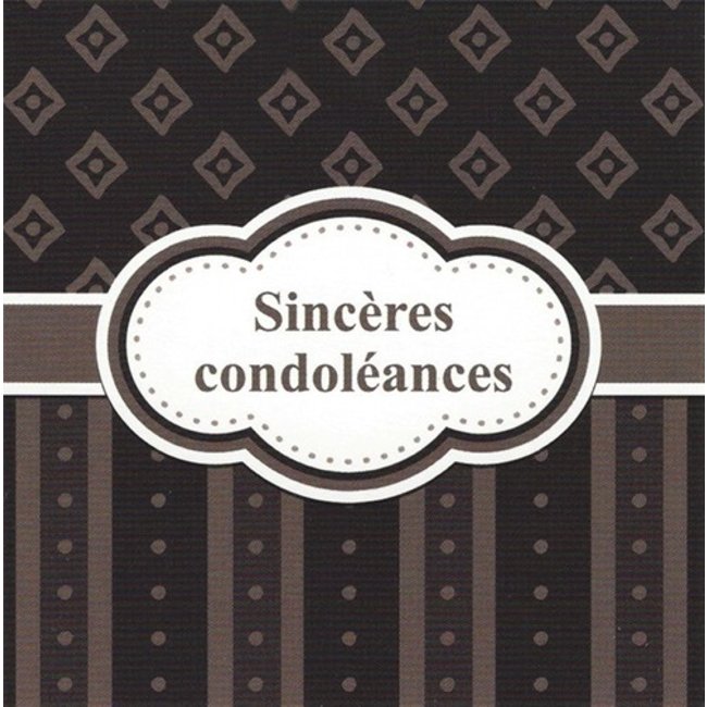 Carte de voeux 'Sincères condoléances' (7x7cm)