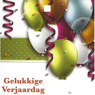 Carte de voeux 'Gelukkige verjaardag' (7x7cm)