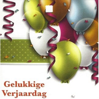 Greeting Card 'Gelukkige verjaardag' (7x7cm)