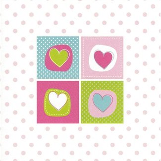 Greeting card 'hearts' (7x7cm)
