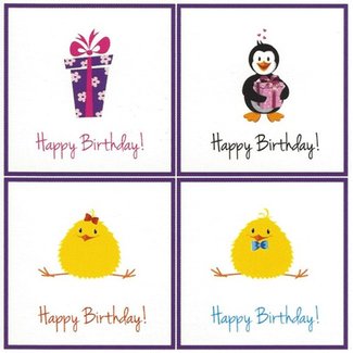 Grußkarte 'Happy Birthday' (7x7cm)