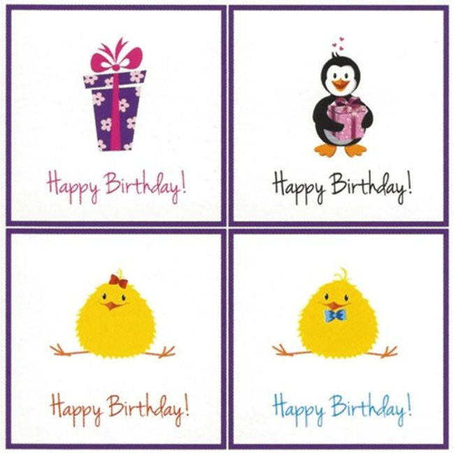 Grußkarte 'Happy Birthday' (7x7cm)
