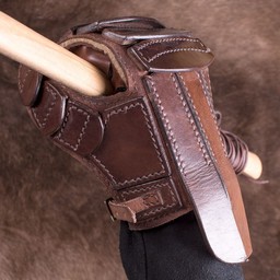 Full contact leather glove, left hand