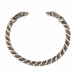 Viking raven bracelet, silvered