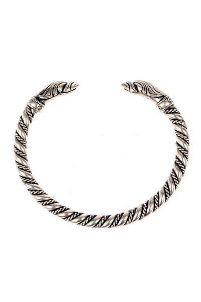Viking raven bracelet, silvered