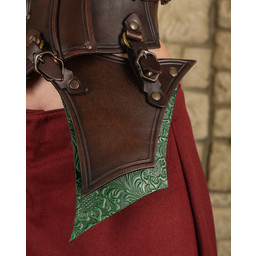 Leather ladies armor Morgana, brown-green