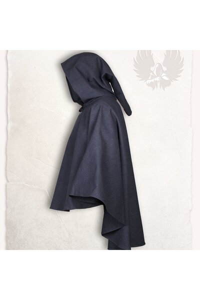 Medieval cape Kim wool, black