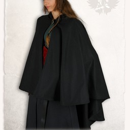 Medieval cape Kim wool, black